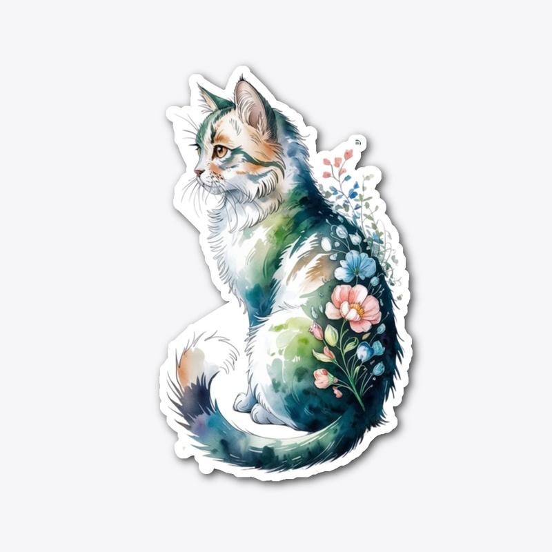 Watercolor Cat Perfect for Nature Lovers