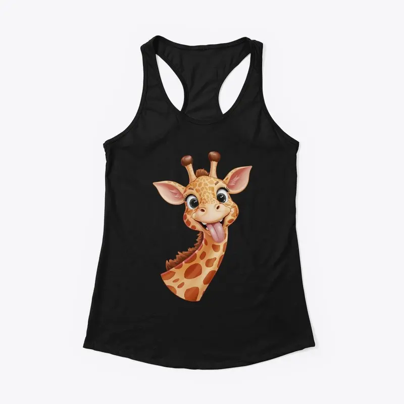 Whimsical Cartoon Giraffe 