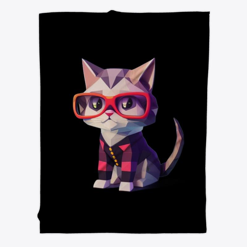 A Comical Cat in Pants and Glasses